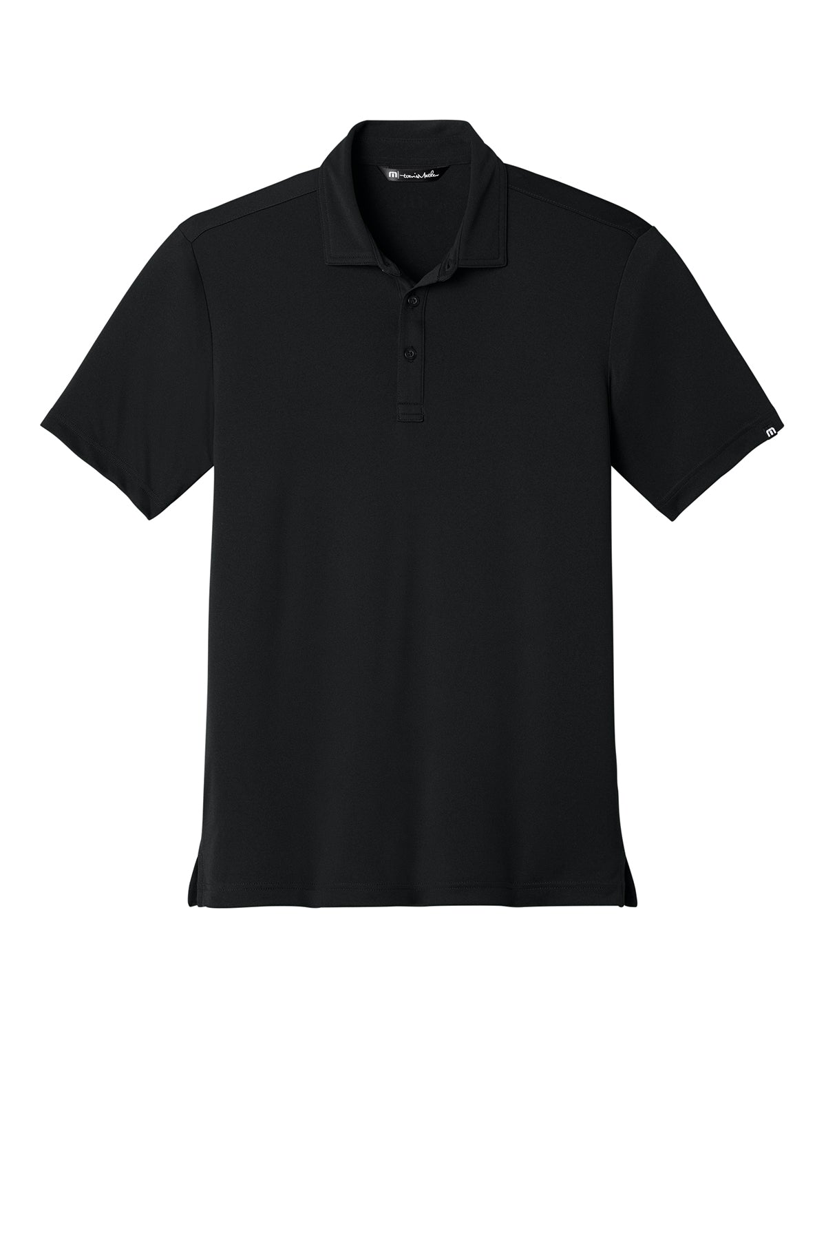 TravisMathew Coto Performance Polo in Black, front flat