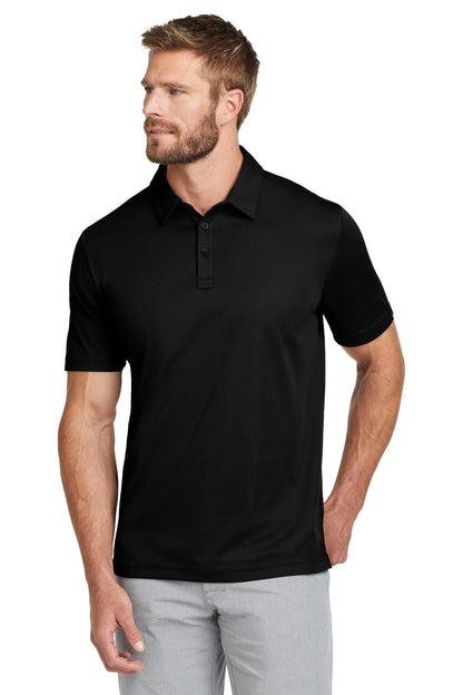 TravisMathew Oceanside Solid Polo in Black, front on model