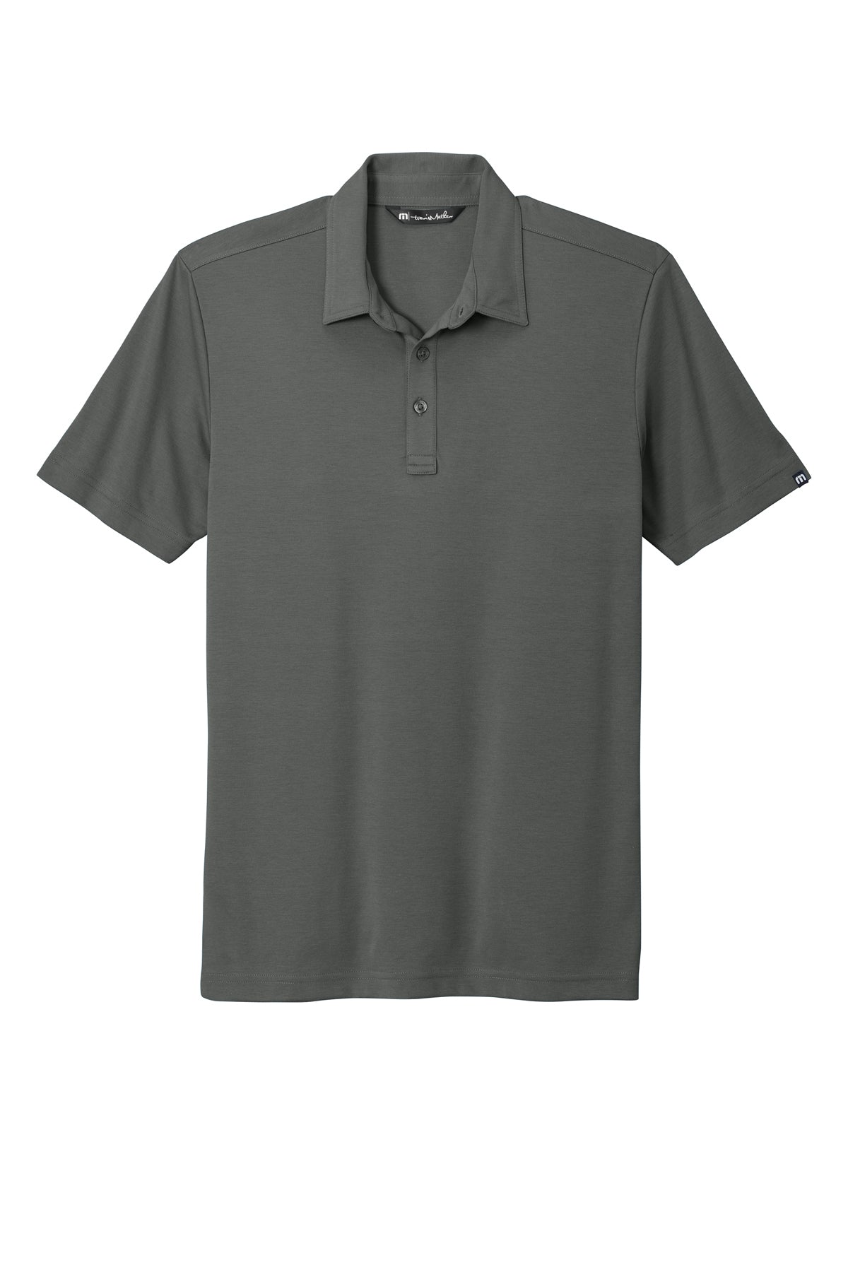 TravisMathew Oceanside Solid Polo in Quiet Shade Grey, front flat