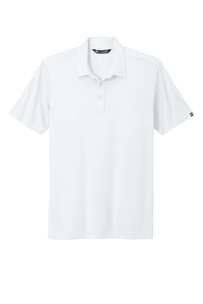 TravisMathew Oceanside Solid Polo in White, front flat