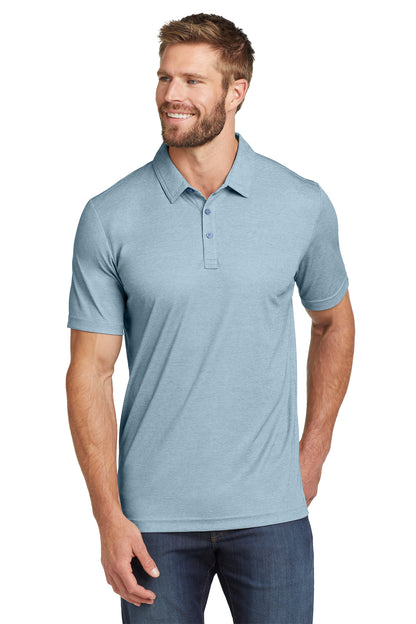 TravisMathew Oceanside Heather Polo in Allure Heather, front on model