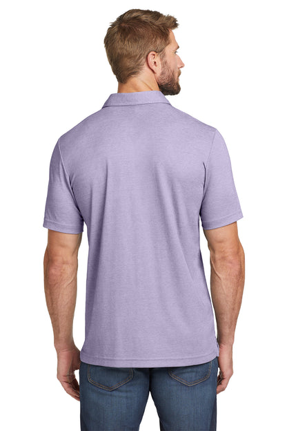 TravisMathew Oceanside Heather Polo in Purple Sage Heather, back on model
