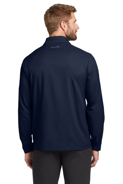 TravisMathew Surfside Full-Zip Jacket in Vintage Indigo/ Black, back on model