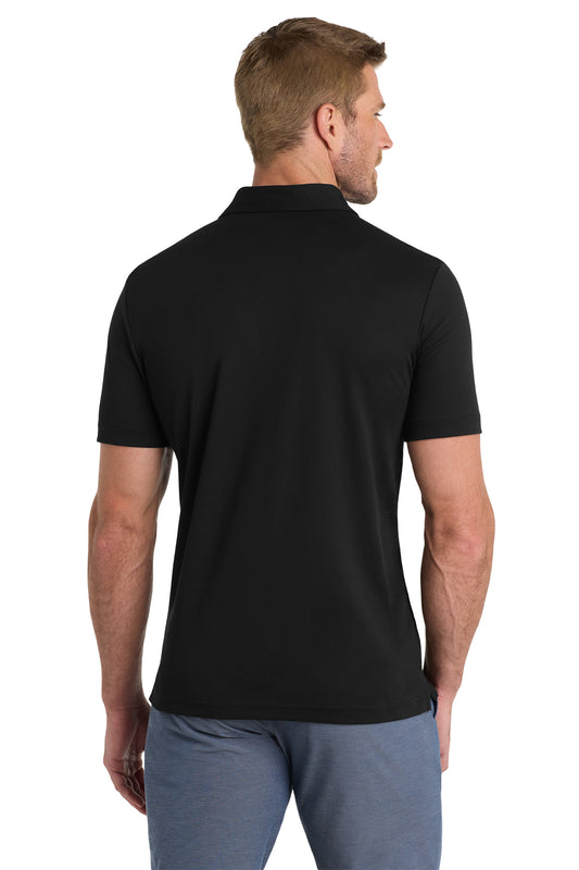 TravisMathew Monterey Chest Stripe Polo in Black, back on model