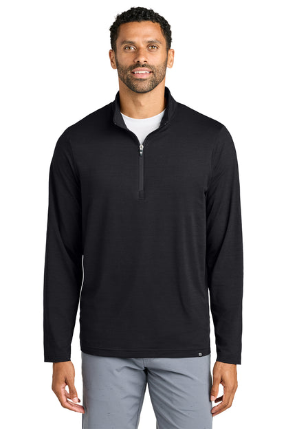 TravisMathew Crestview 1/4-Zip in Black, front on model