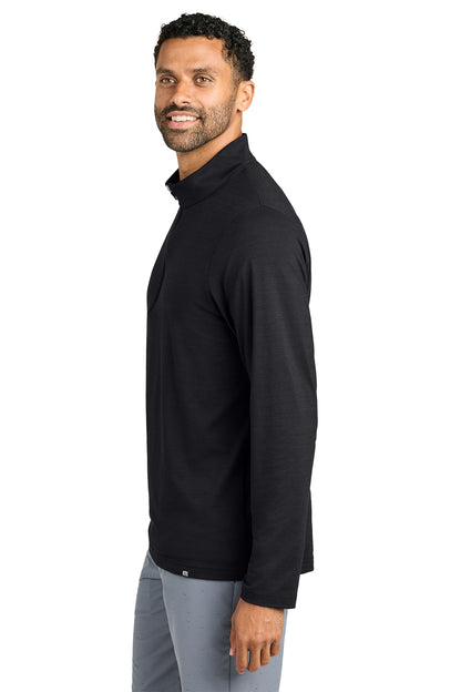 TravisMathew Crestview 1/4-Zip in Black, side on model