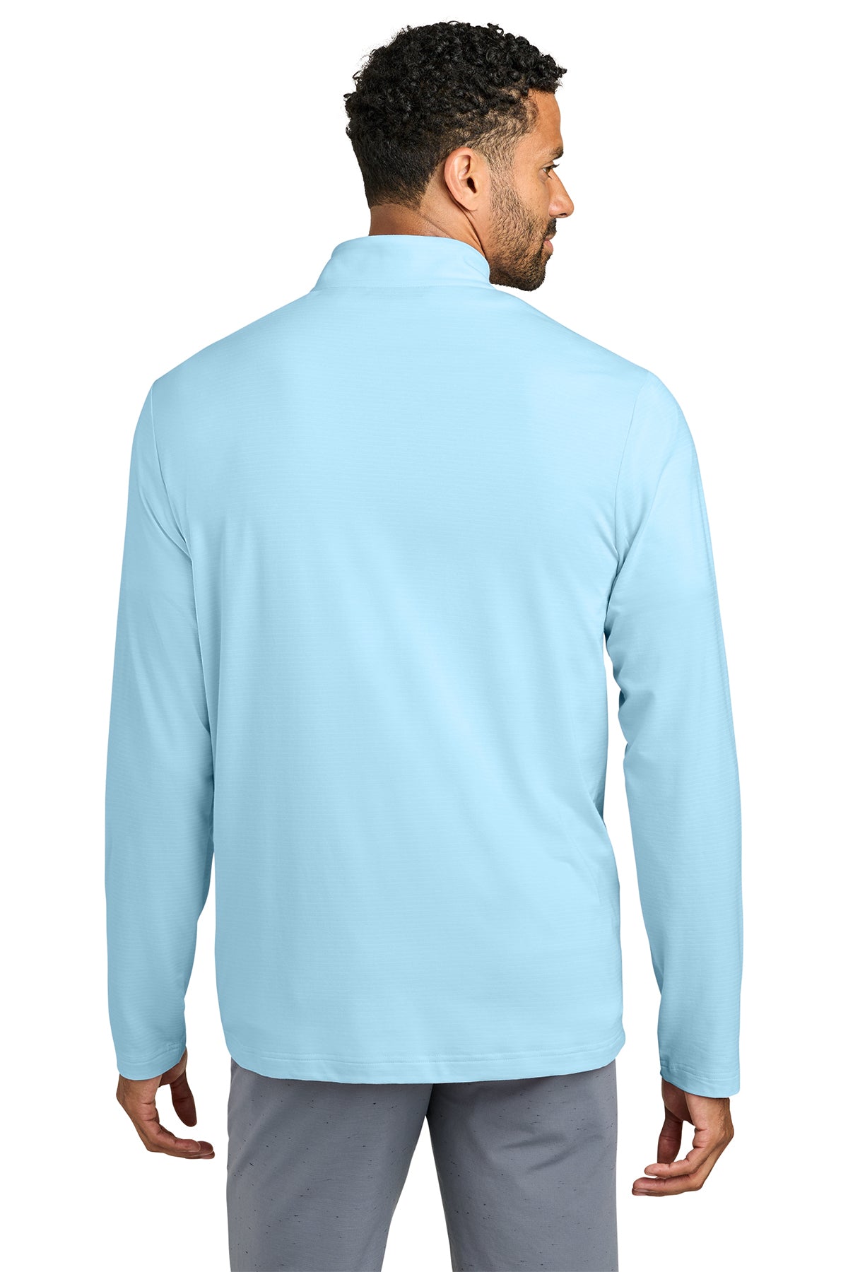 TravisMathew Crestview 1/4-Zip in Dream Blue, back on model