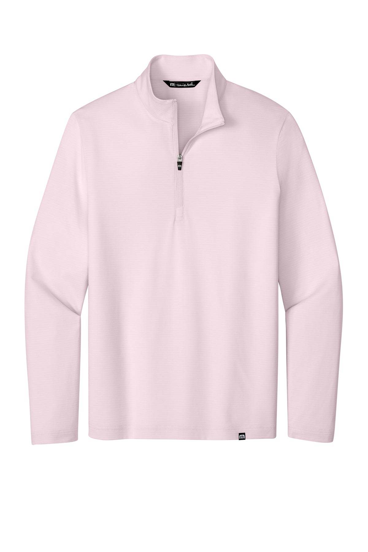 TravisMathew Crestview 1/4-Zip in Stone Pink, front flat