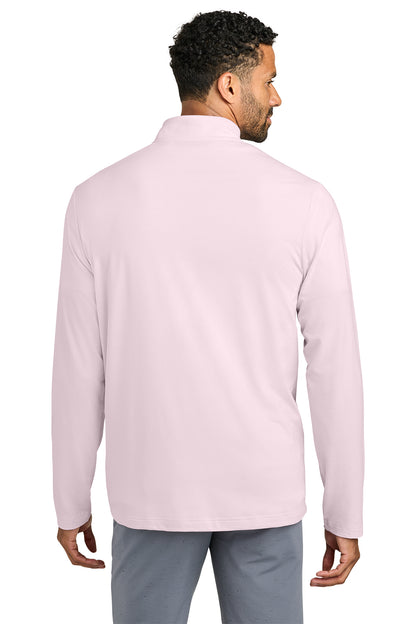 TravisMathew Crestview 1/4-Zip in Stone Pink, back on model