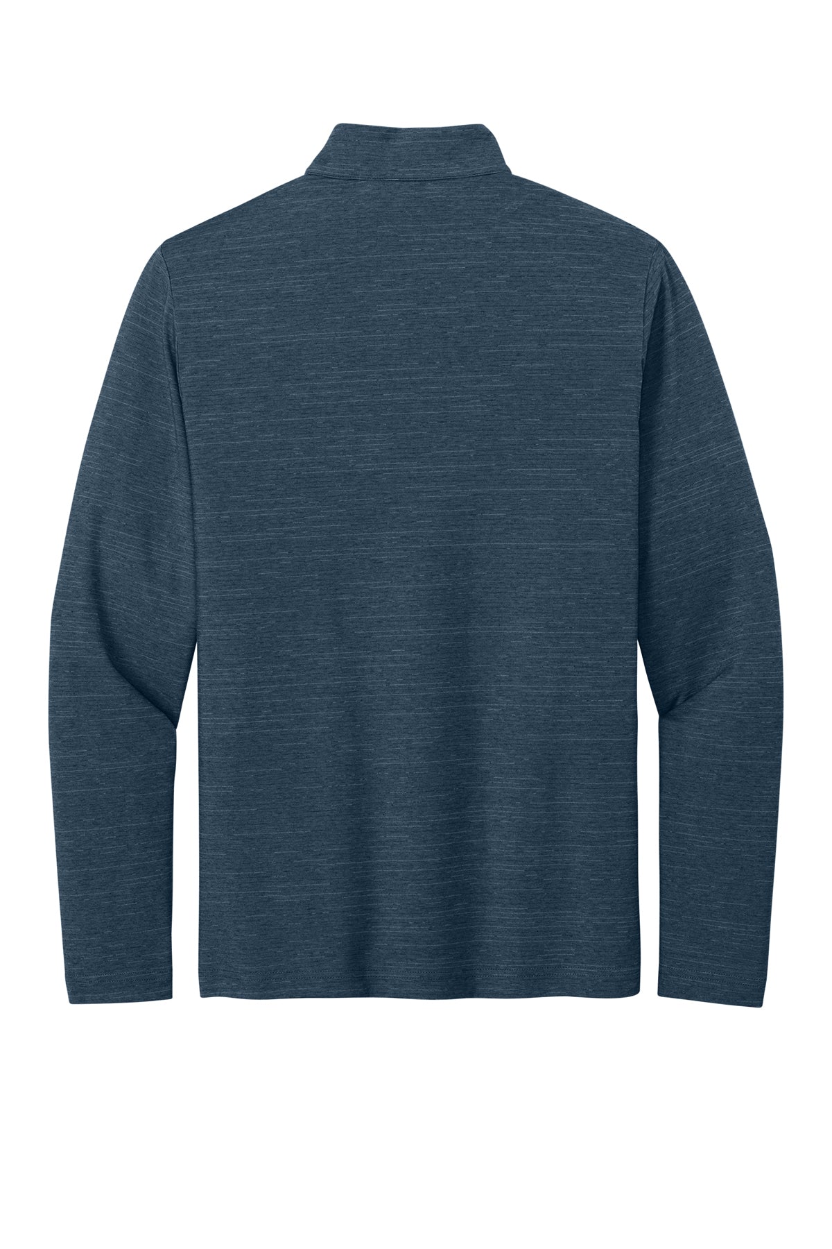 TravisMathew Crestview 1/4-Zip in Vintage Indigo Heather, back flat