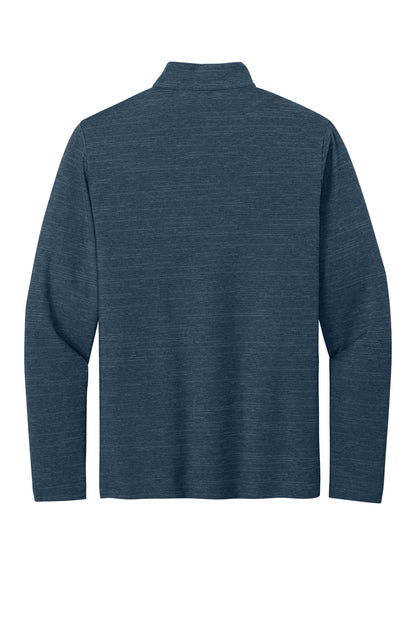 TravisMathew Crestview 1/4-Zip in Vintage Indigo Heather, back flat