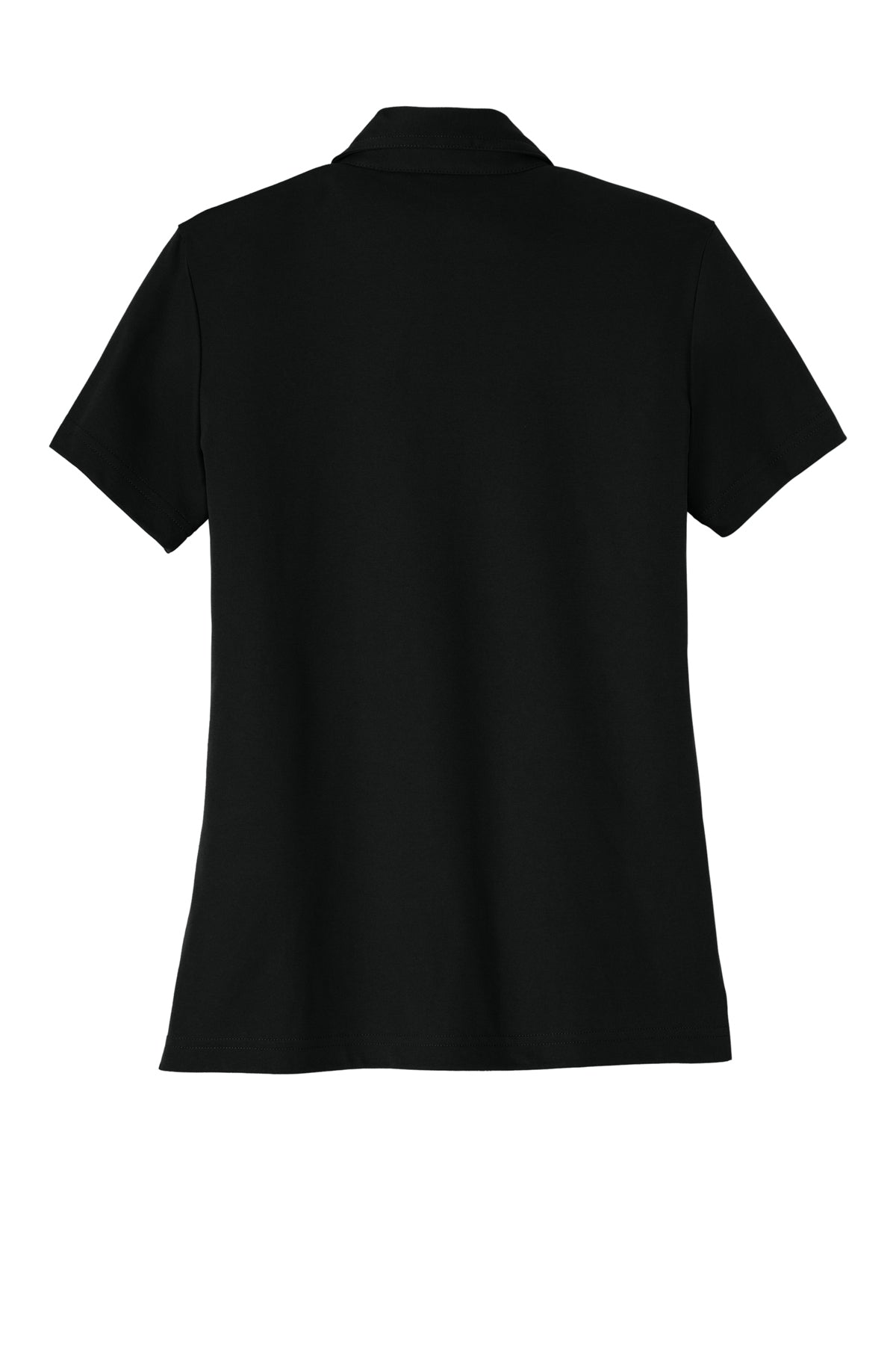TravisMathew Women's Oceanside Solid Polo in Black, back flat