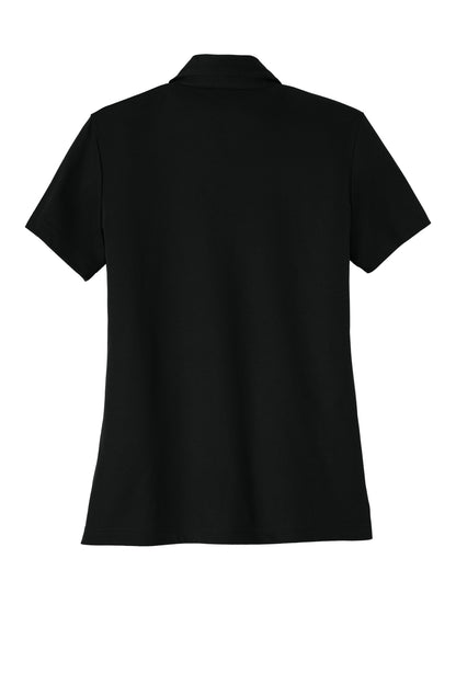 TravisMathew Women's Oceanside Solid Polo in Black, back flat