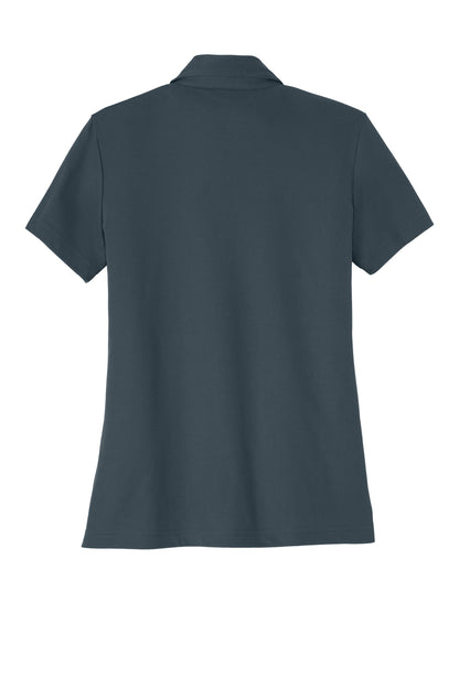 TravisMathew Women's Oceanside Solid Polo in Blue Nights, back flat