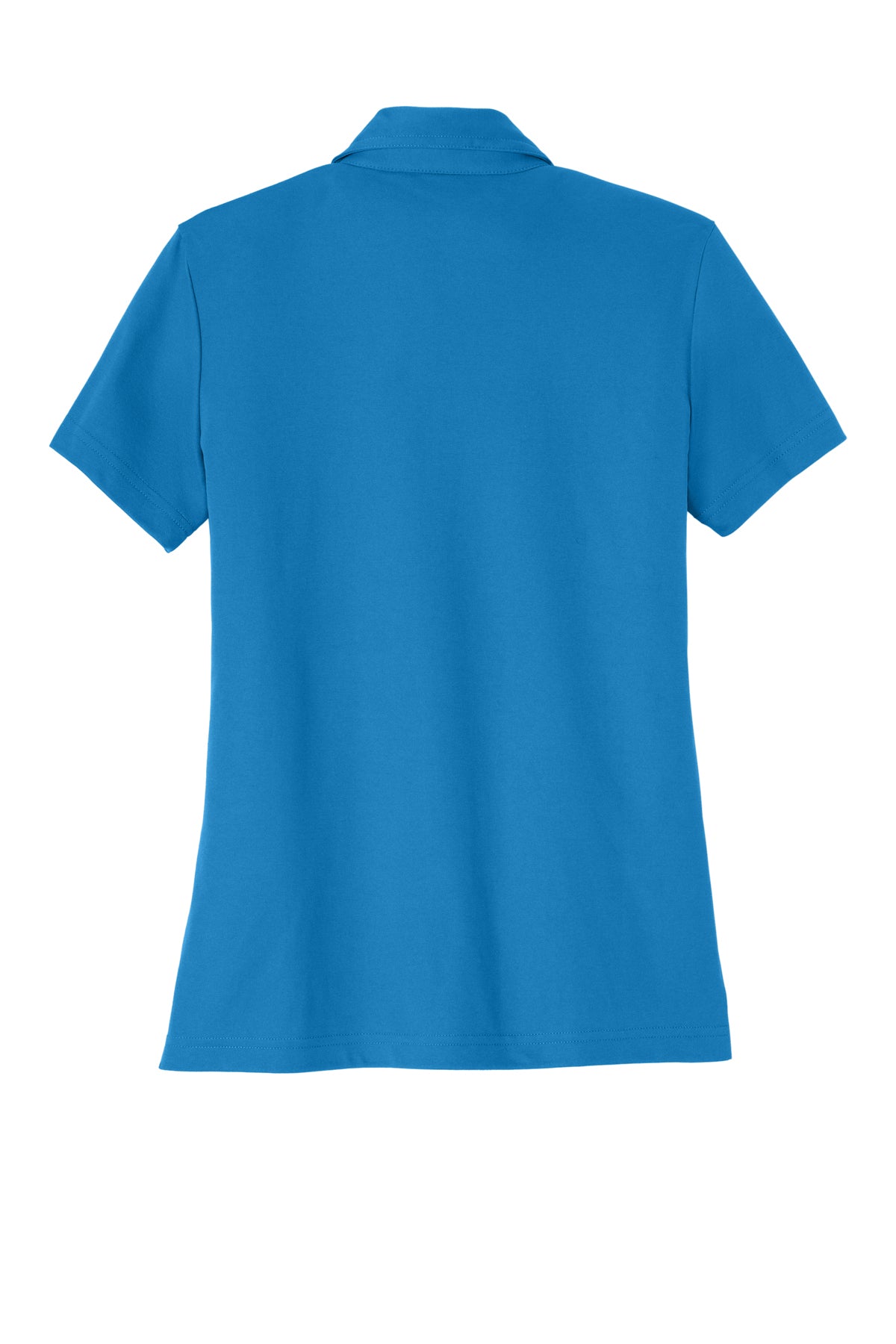 TravisMathew Women's Oceanside Solid Polo in Classic Blue, back flat