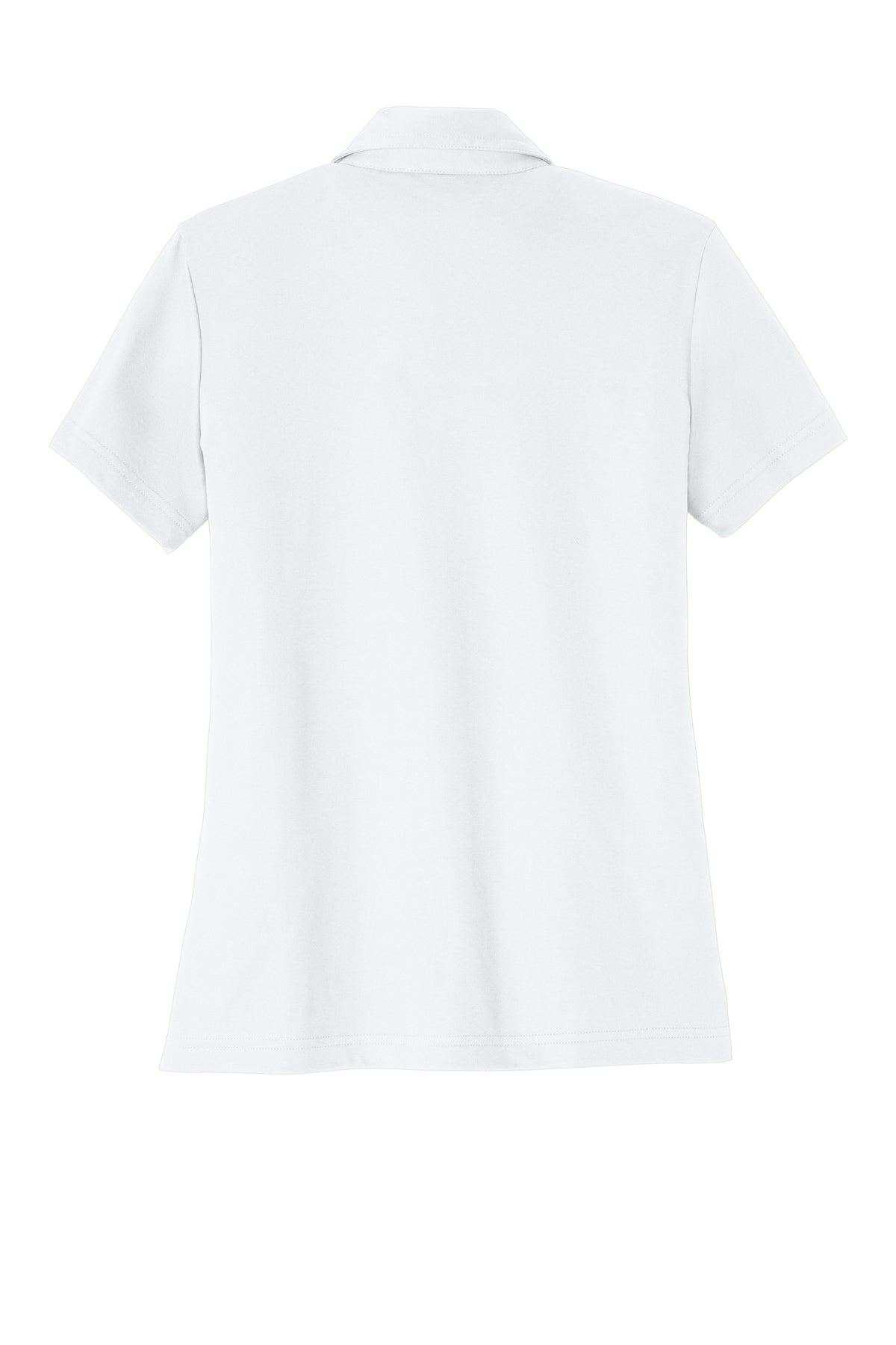 TravisMathew Women's Oceanside Solid Polo in White, back flat