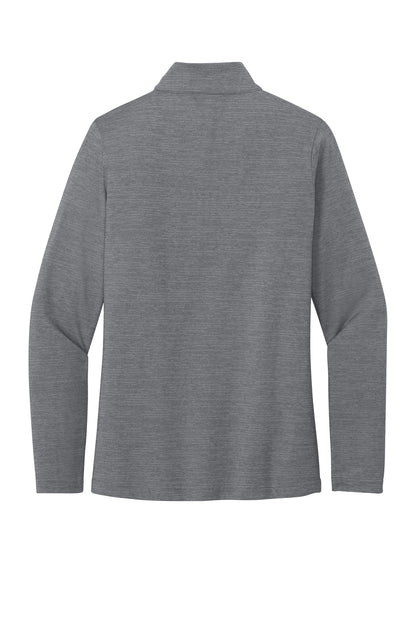 TravisMathew Women's Crestview 1/4-Zip in Grey Heather, back flat
