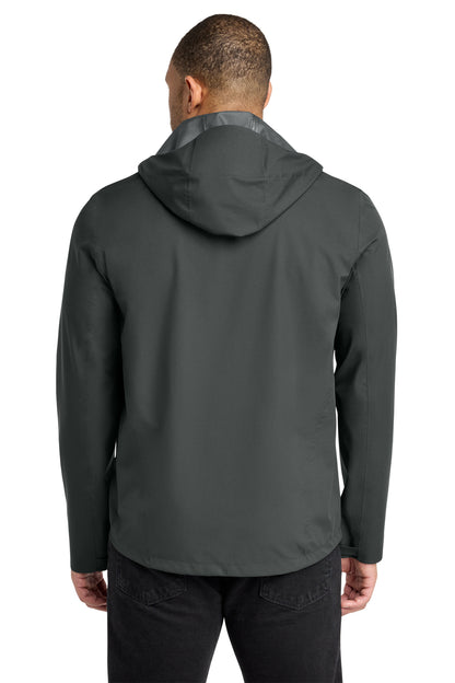 Mercer+Mettle Waterproof Rain Shell in Anchor Grey, back on model