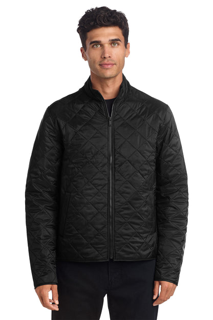 Mercer+Mettle Quilted Full-Zip Jacket in Deep Black, front on model