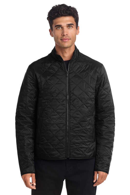 Mercer+Mettle Quilted Full-Zip Jacket in Deep Black, front on model