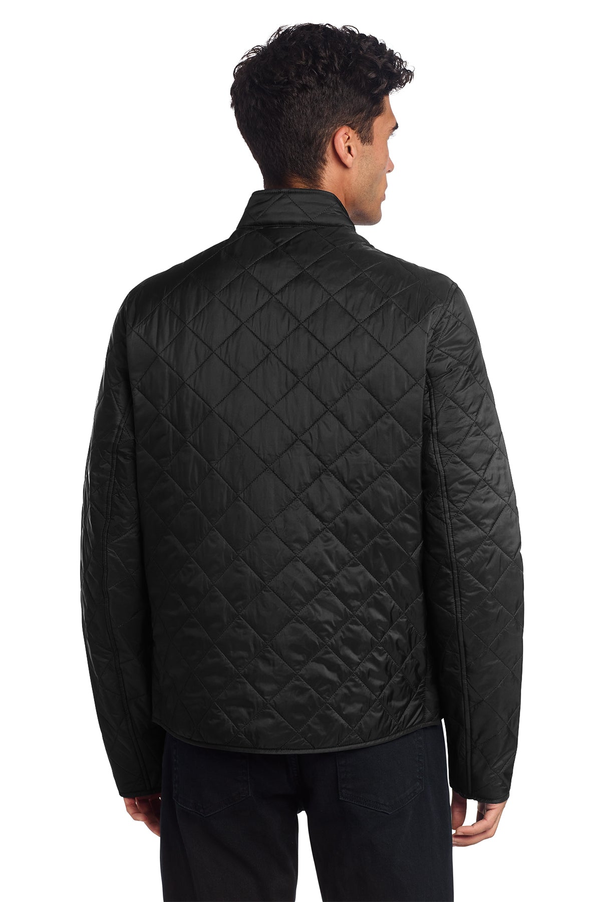 Mercer+Mettle Quilted Full-Zip Jacket in Deep Black, back on model