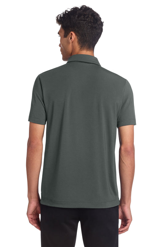 Mercer+Mettle Stretch Jersey Polo in Anchor Grey, back on model