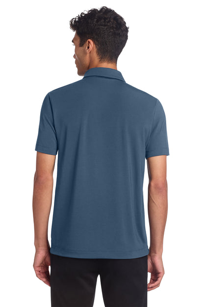 Mercer+Mettle Stretch Jersey Polo in Insignia Blue, back on model