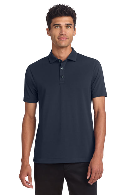 Mercer+Mettle Stretch Jersey Polo in Night Navy, front on model