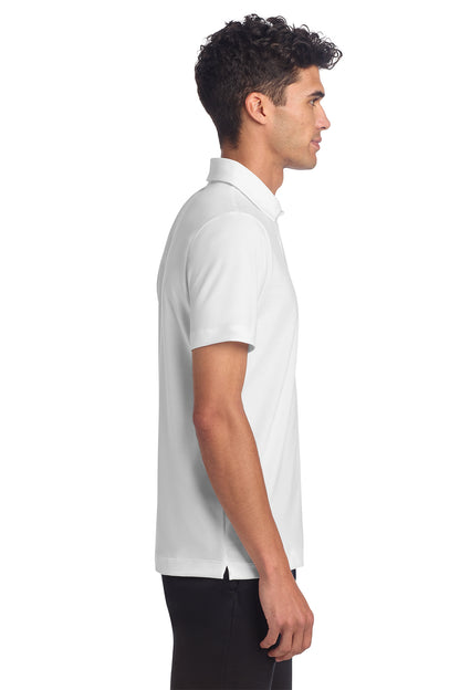 Mercer+Mettle Stretch Jersey Polo in White, side on model