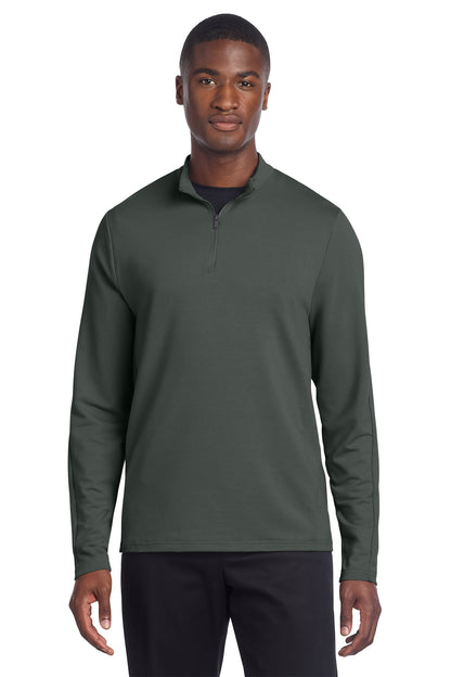 Mercer+Mettle Stretch 1/4-Zip Pullover in Anchor Grey, front on model
