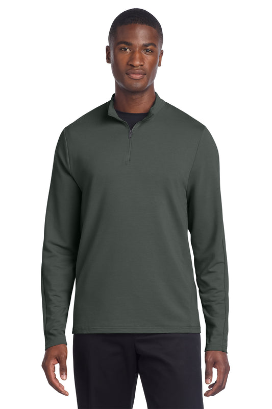Mercer+Mettle Stretch 1/4-Zip Pullover in Anchor Grey, front on model