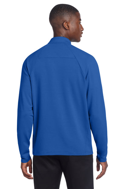 Mercer+Mettle Stretch 1/4-Zip Pullover in Blue Note, back on model