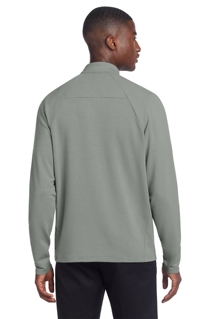 Mercer+Mettle Stretch 1/4-Zip Pullover in Gusty Grey, back on model