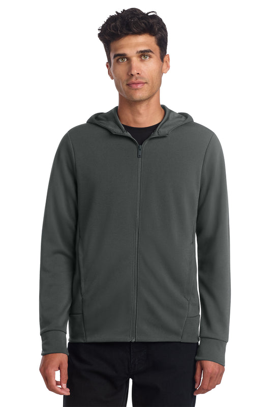Mercer+Mettle Double-Knit Full-Zip Hoodie in Anchor Grey, front on model