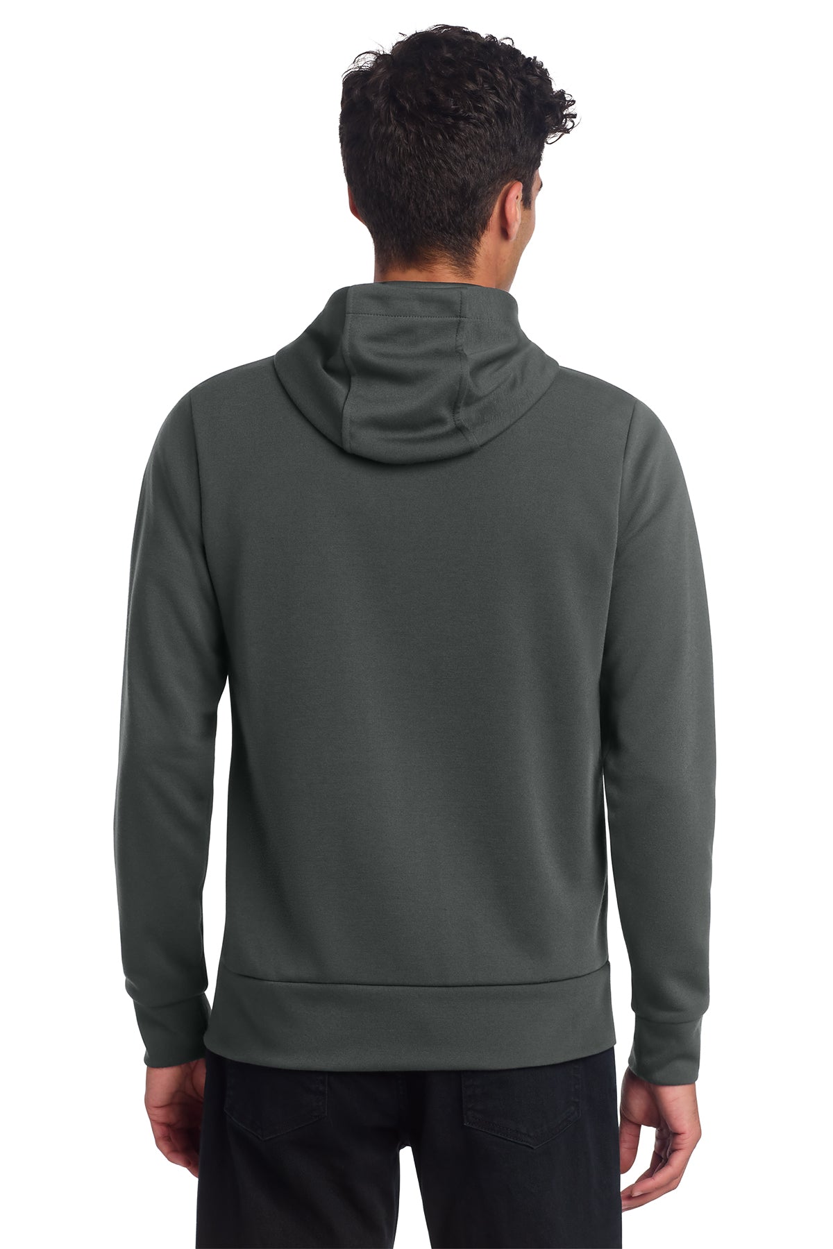 Mercer+Mettle Double-Knit Full-Zip Hoodie in Anchor Grey, back on model