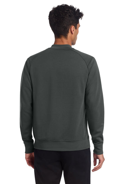 Mercer+Mettle Double-Knit Bomber in Anchor Grey, back on model