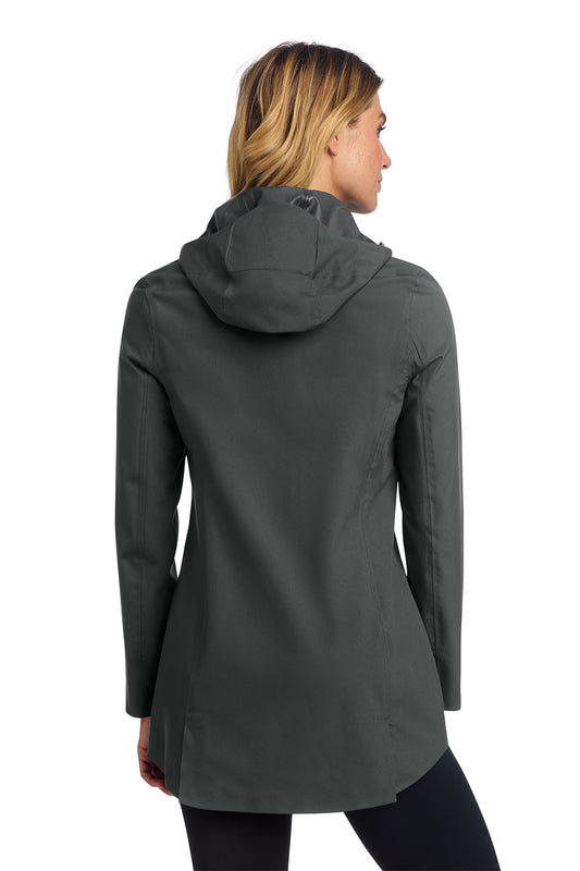 Mercer+Mettle Women’s Waterproof Rain Shell in Anchor Grey, back on model