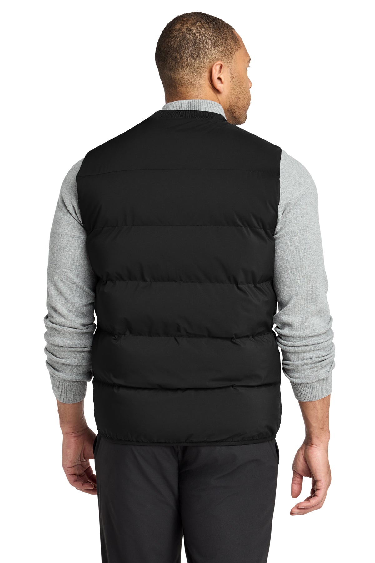 Mercer+Mettle Puffy Vest in Deep Black, back on model