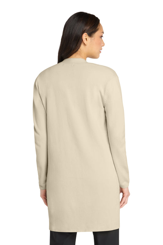 Mercer+Mettle Women’s Open-Front Cardigan Sweater in Birch, back on model