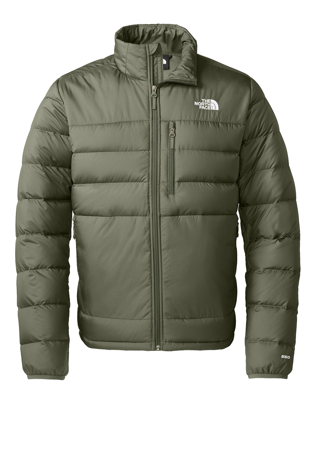 The North Face Down Hybrid Jacket in New Taupe Green, front flat