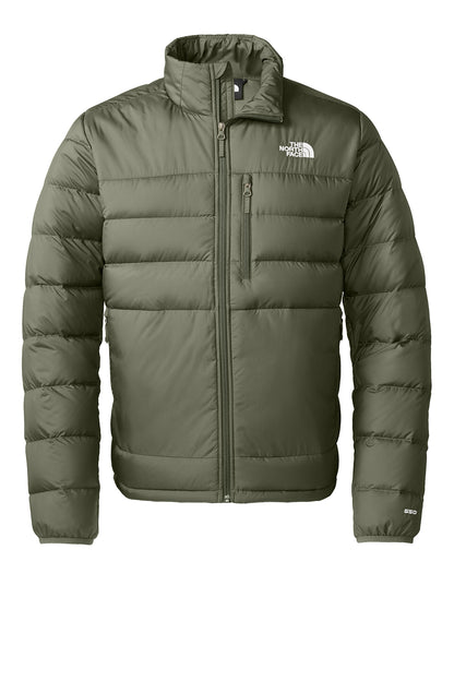 The North Face Down Hybrid Jacket in New Taupe Green, front flat