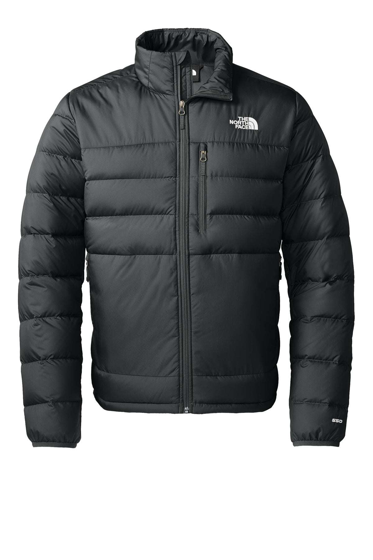 The North Face Down Hybrid Jacket in TNF Black, front flat