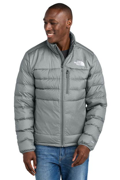 The North Face Down Hybrid Jacket in TNF Medium Grey Heather, front on model