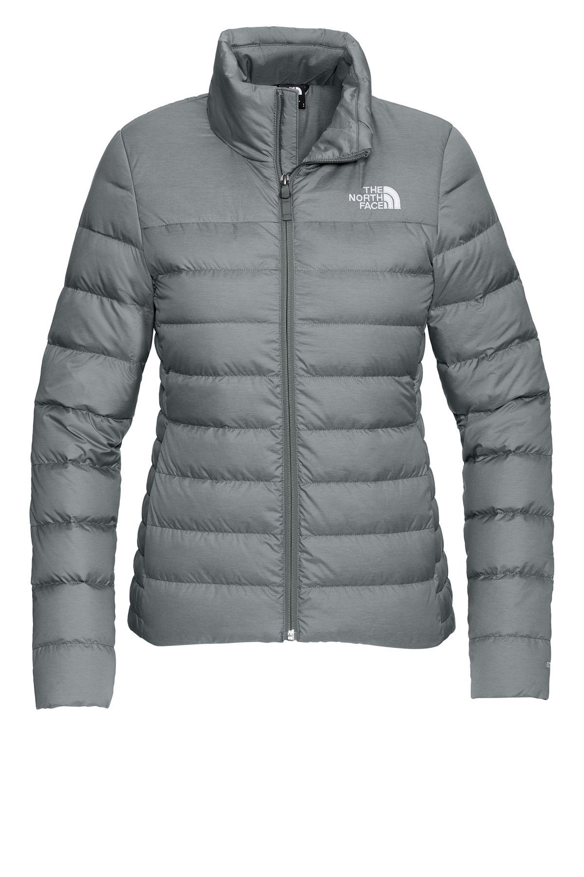 The North Face Women’s Down Hybrid Jacket in TNF Medium Grey Heather, front flat
