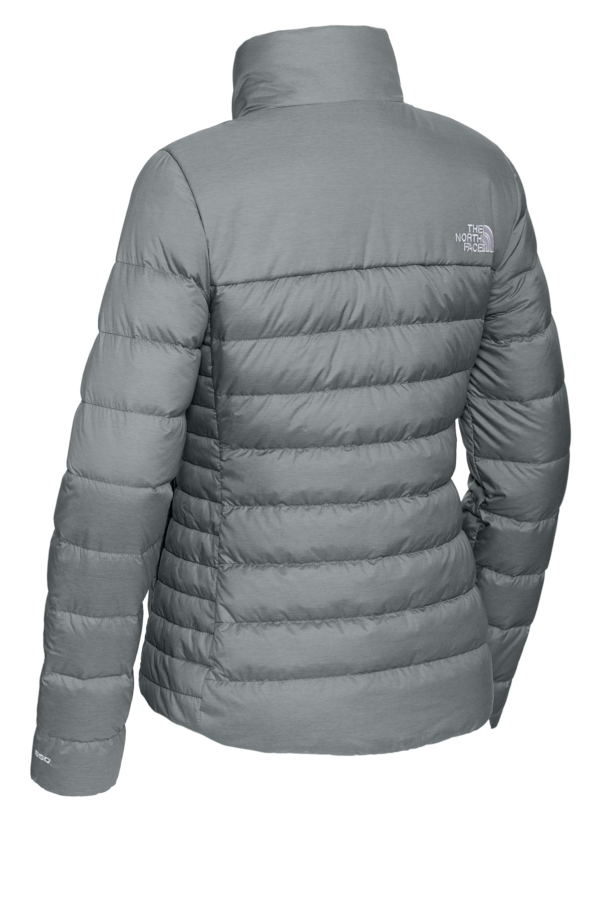 The North Face Women’s Down Hybrid Jacket in TNF Medium Grey Heather, back flat