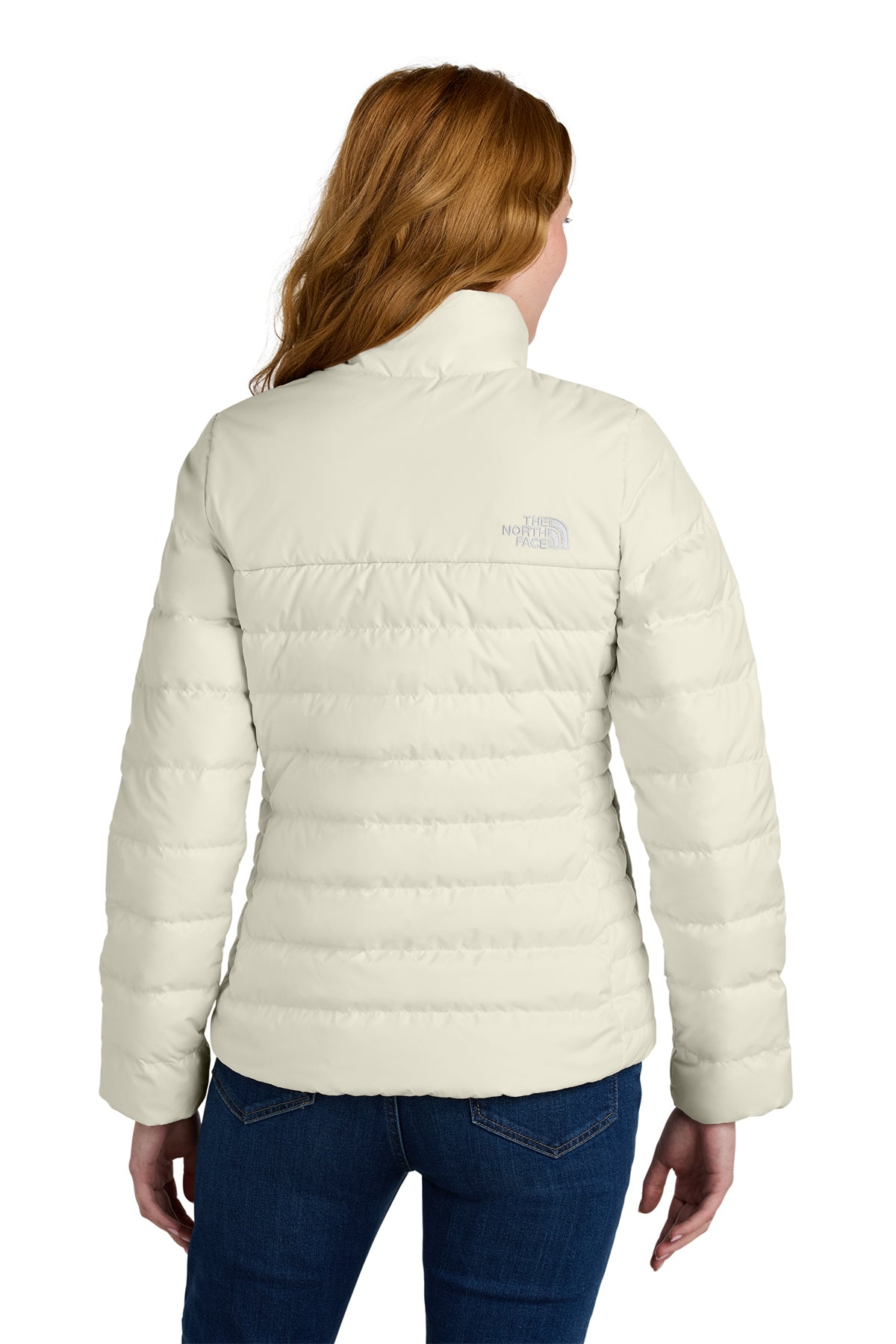 The North Face Women’s Down Hybrid Jacket in Vintage White, back on model