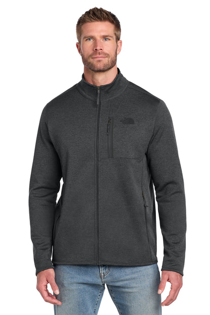 The North Face Skyline Full-Zip Fleece Jacket in TNF Dark Grey Heather, front on model