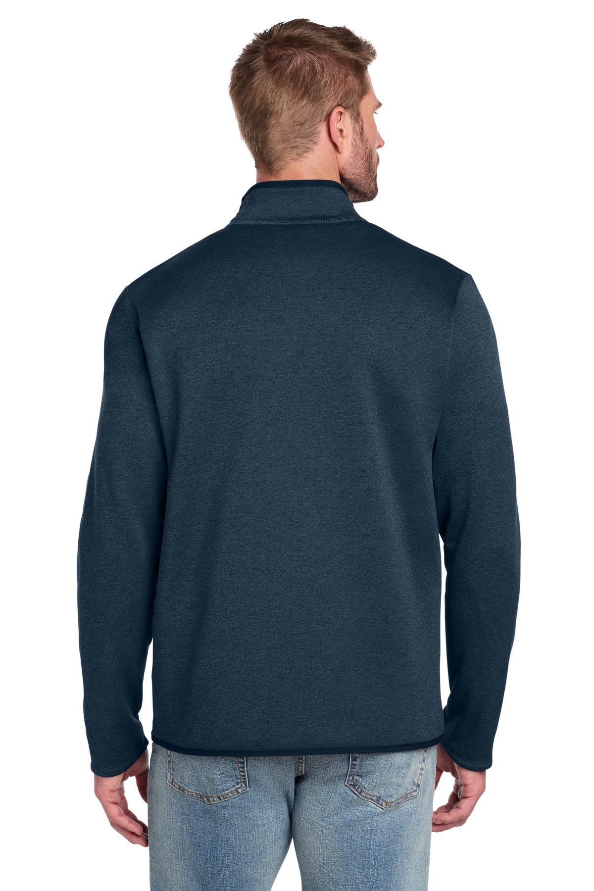 The North Face Skyline Full-Zip Fleece Jacket in Urban Navy Heather, back on model