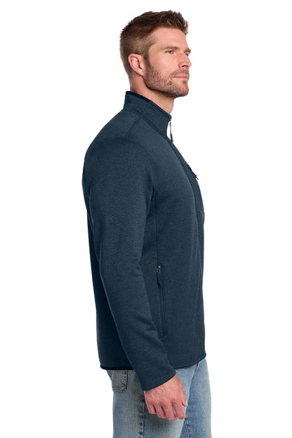 The North Face Skyline Full-Zip Fleece Jacket in Urban Navy Heather, side on model