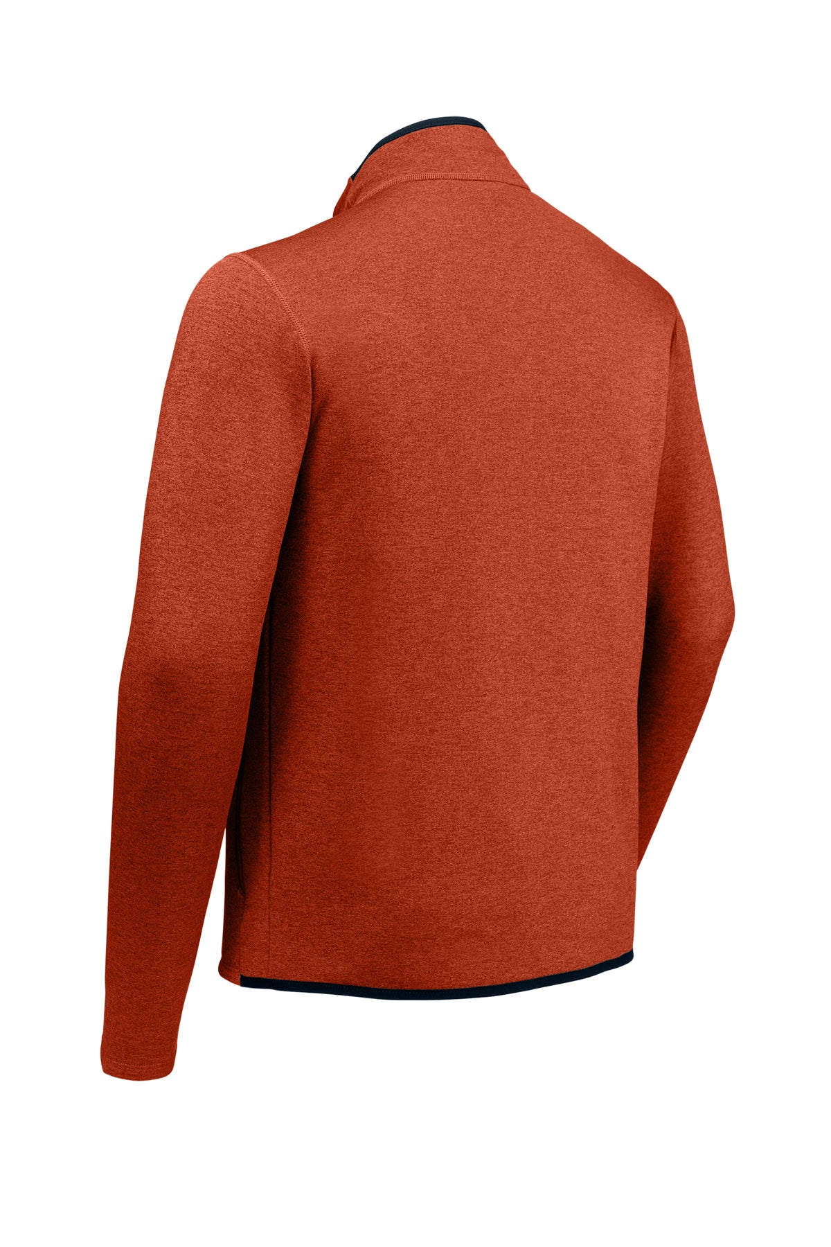 The North Face Skyline Full-Zip Fleece Jacket in Zion Orange Heather/ Urban Navy, back flat